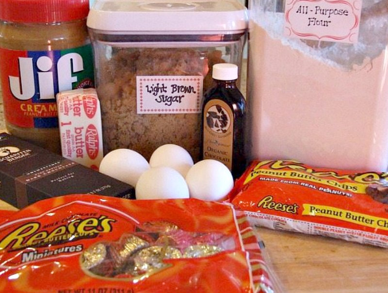 ingredients needed for Peanut Butter Cup Brownies