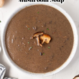 pinterest pin for roasted mushroom soup