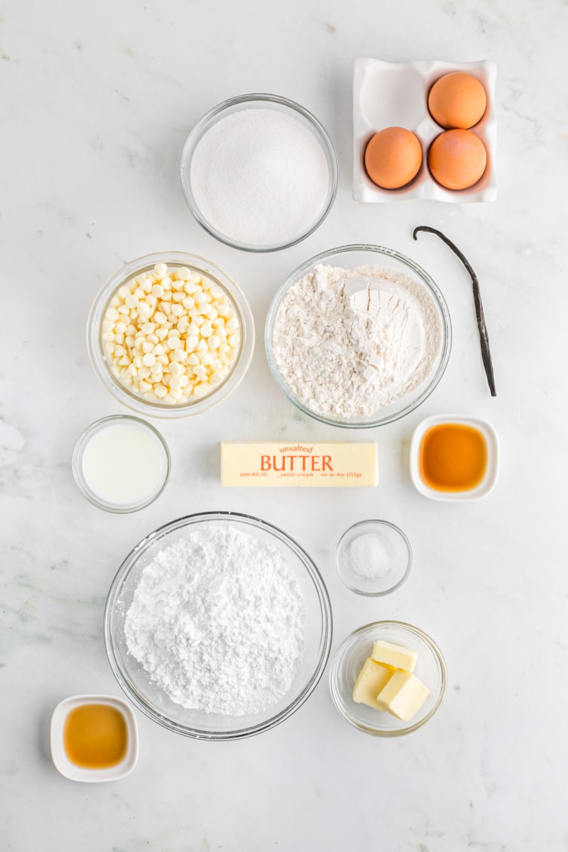 ingredients displayed for making triple vanilla bean bars