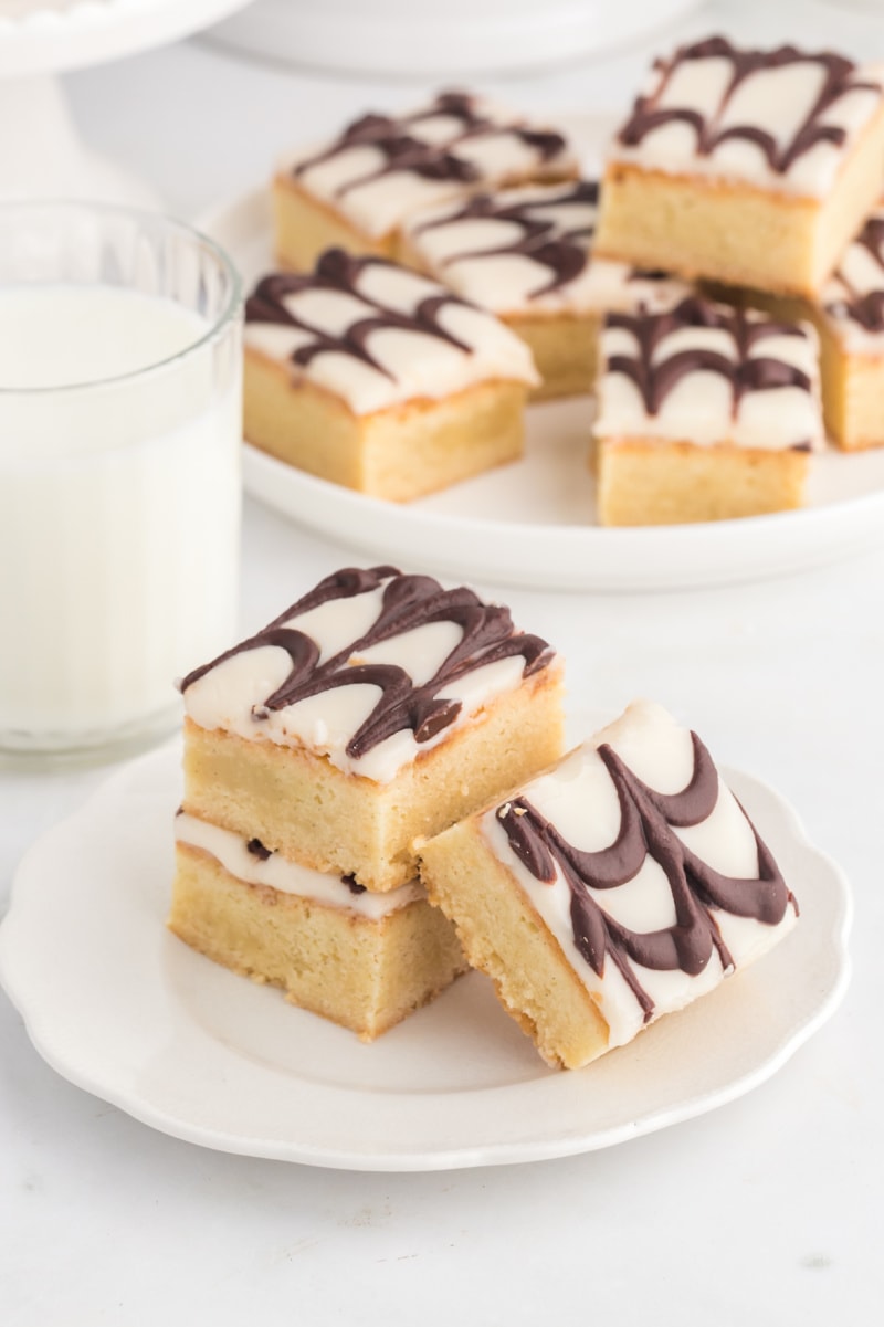 triple vanilla bean bars on serving plate