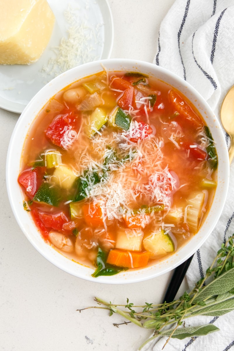 bowl of tuscan vegetable soup