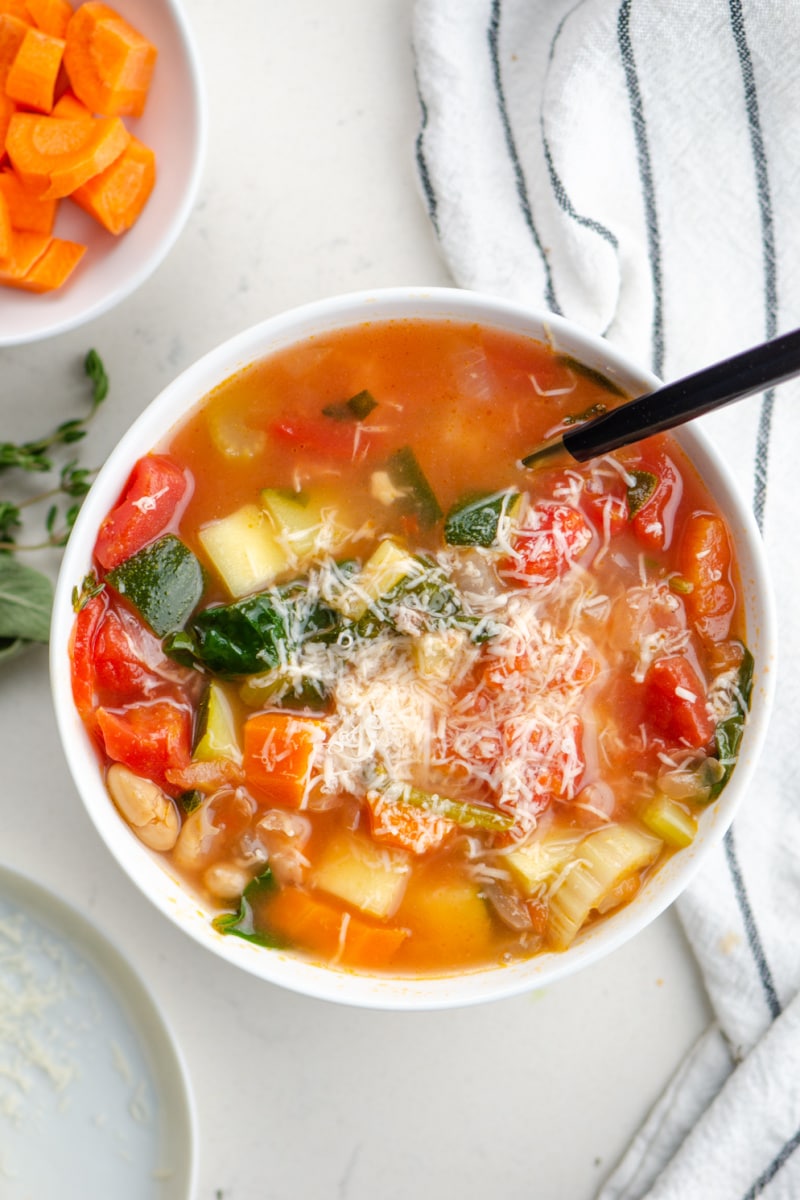 bowl of tuscan vegetable soup