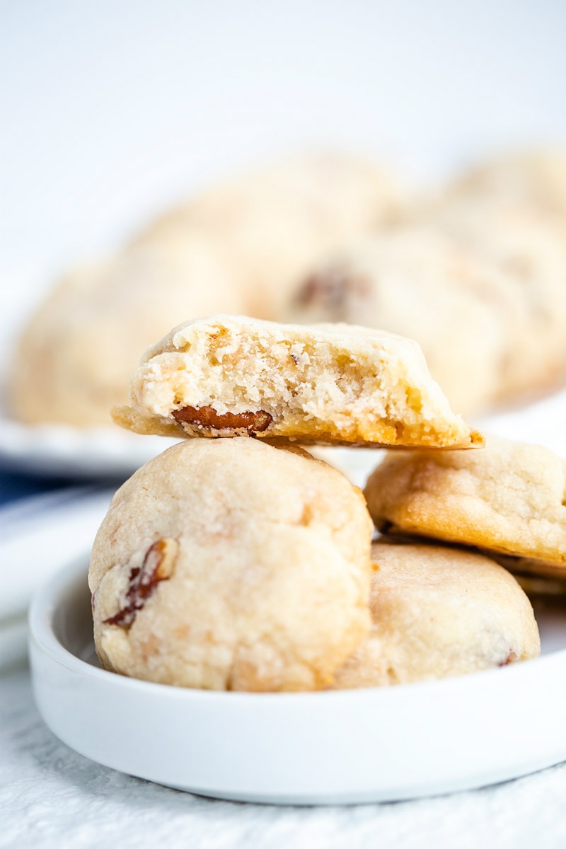 Stacked Butter Brickle and Pecan Cookies