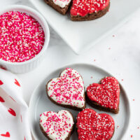 heart brownies on a plate