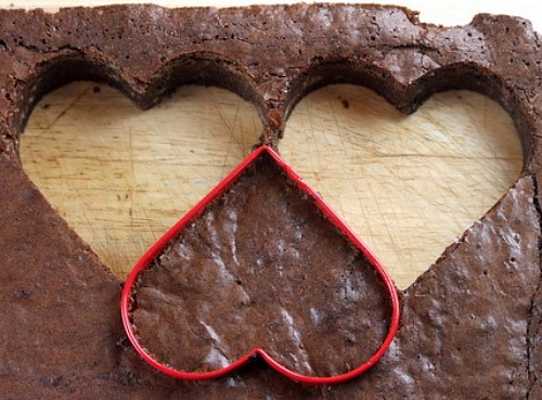 Cutting Brownies into Hearts with a cutter