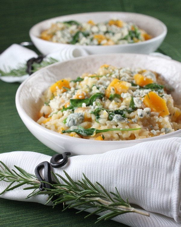 Butternut Squash Risotto with Rosemary and Blue Cheese