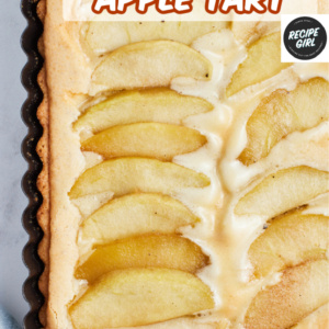 pinterest image for caramelized apple tart