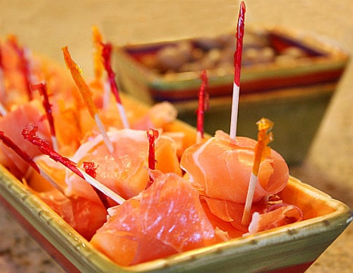 Portuguese Dinner Party Menu from RecipeGirl.com #portuguese #dinner #party #entertaining #menu #RecipeGirl Smoked Ham with Melon for a Portuguese Dinner Party Menu