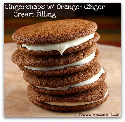 Gingersnaps with Orange Ginger Cream Filling