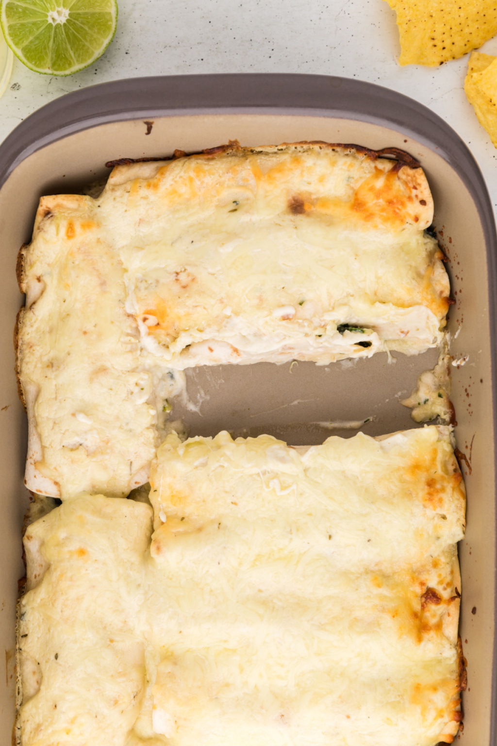 Creamy Chicken Spinach and Mushroom Enchiladas Recipe Girl