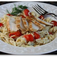 Sautéed Chicken with Dill Orzo and Tomatoes