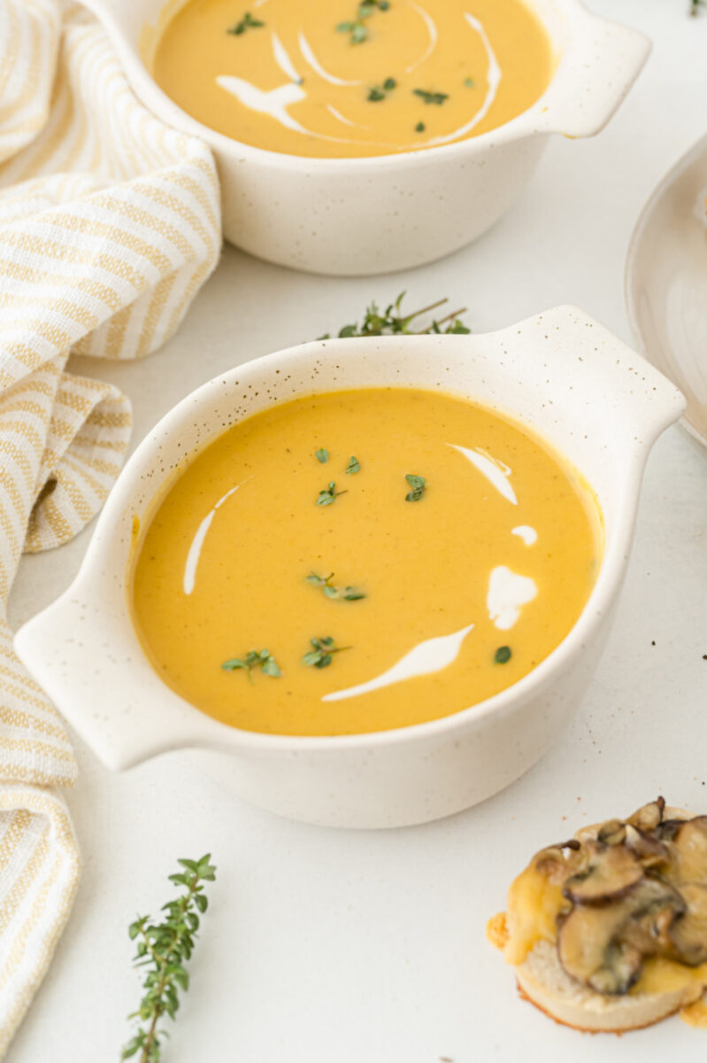 bowl of roasted pumpkin bisque