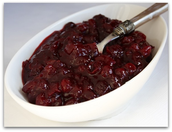 Traditional Thanksgiving Dinner Menu: the cranberry sauce