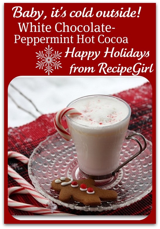 white chocolate- peppermint hot cocoa