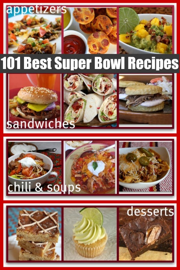 collage of best super bowl recipes