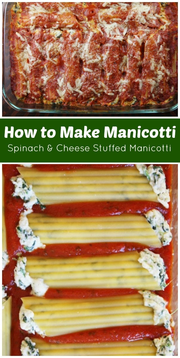 spinach and cheese stuffed manicotti