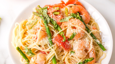 Angel Hair Pasta with Shrimp, Asparagus and Basil - Recipe Girl