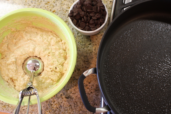 batter and pan ready for making pancakes