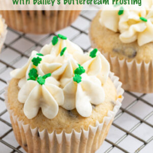 pinterest image for irish cream cupcakes