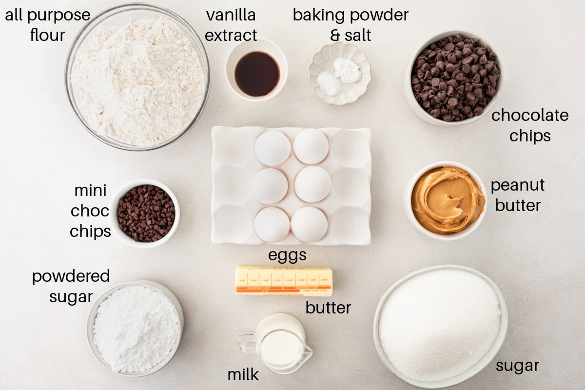 ingredients displayed for making peanut butter pound cake
