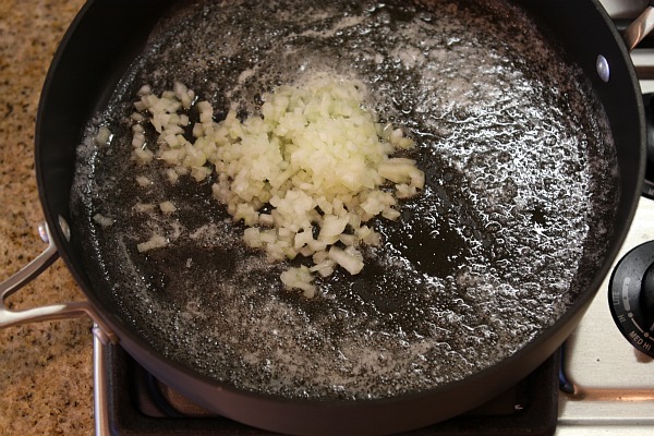 Spinach Mac n' Cheese 3 onion in skillet