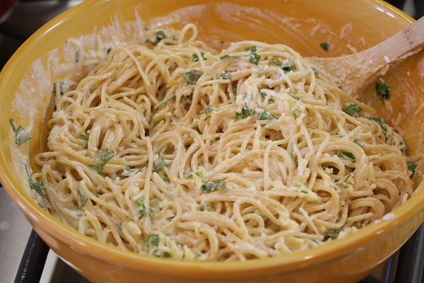Baked Lemon Spaghetti 11 pasta in bowl