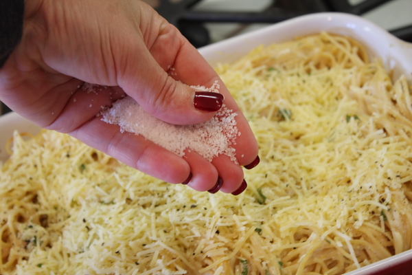 Baked Lemon Spaghetti 17 salt on pasta
