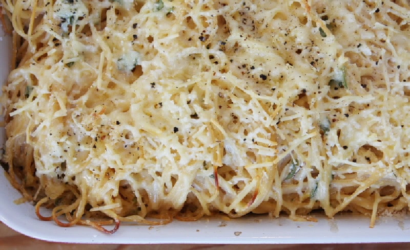 Baked Lemon Spaghetti recipe from RecipeGirl.com