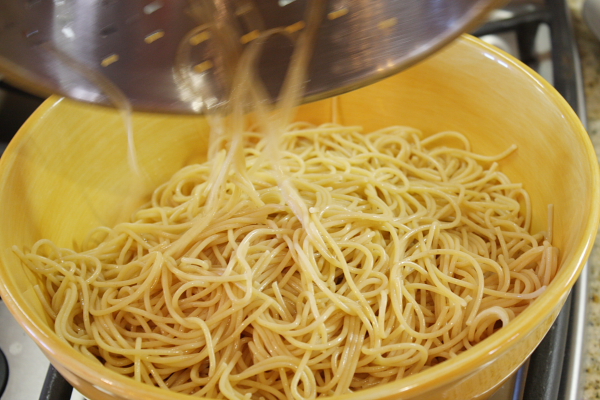 Baked Lemon Spaghetti 6 pasta in bowl