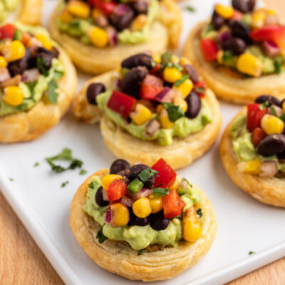 southwestern bruschetta bites on a platter