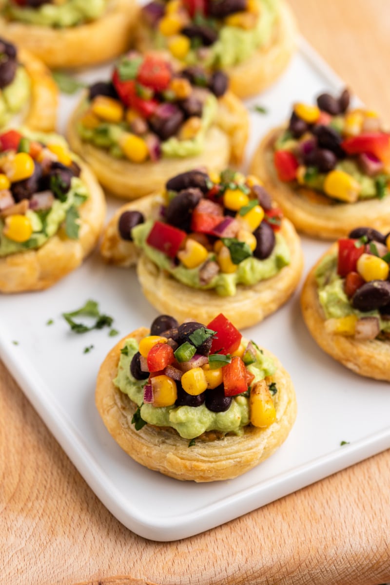 southwestern bruschetta bites on a platter