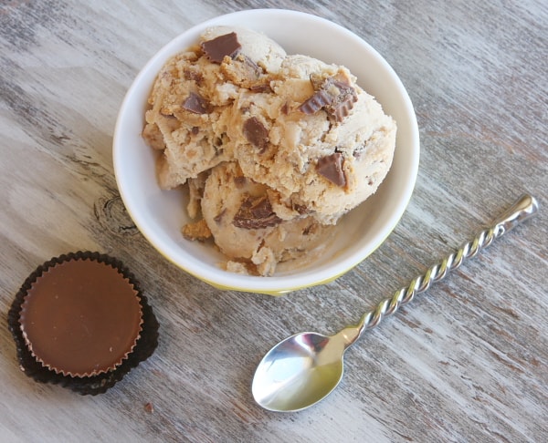 Bowl of Peanut Butter Cup Ice Cream