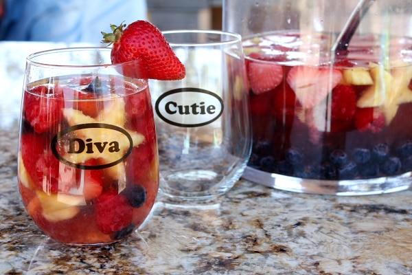 Servings of Red, White and Blue Sangria