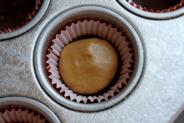 almond filling in cupcake wrappers