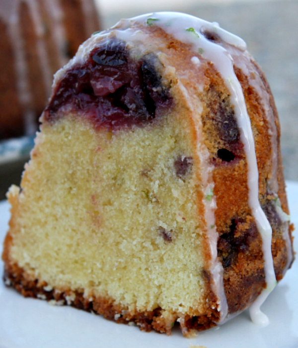 Slice of Cherry Limeade Pound Cake