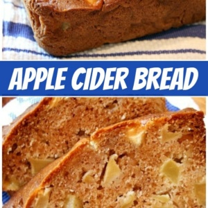 pinterest collage image for apple cider bread