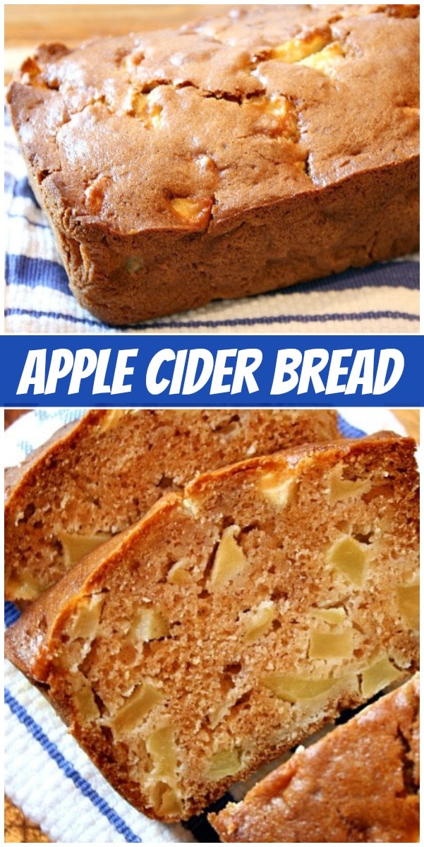 pinterest collage image for apple cider bread