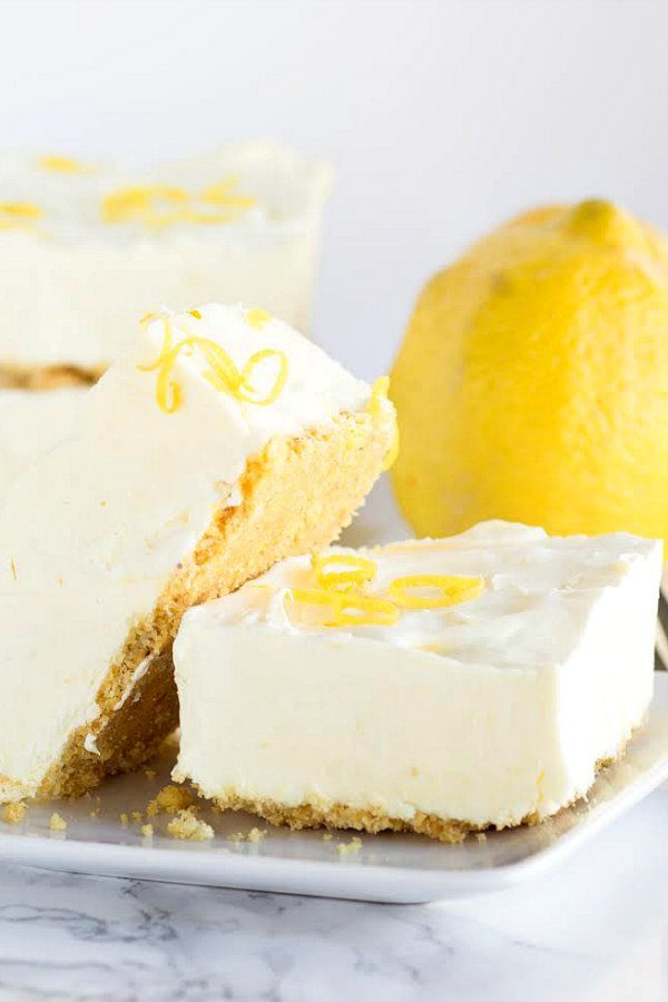 Labor Day Barbecue Recipes - Frozen Lemon Cheesecake Squares