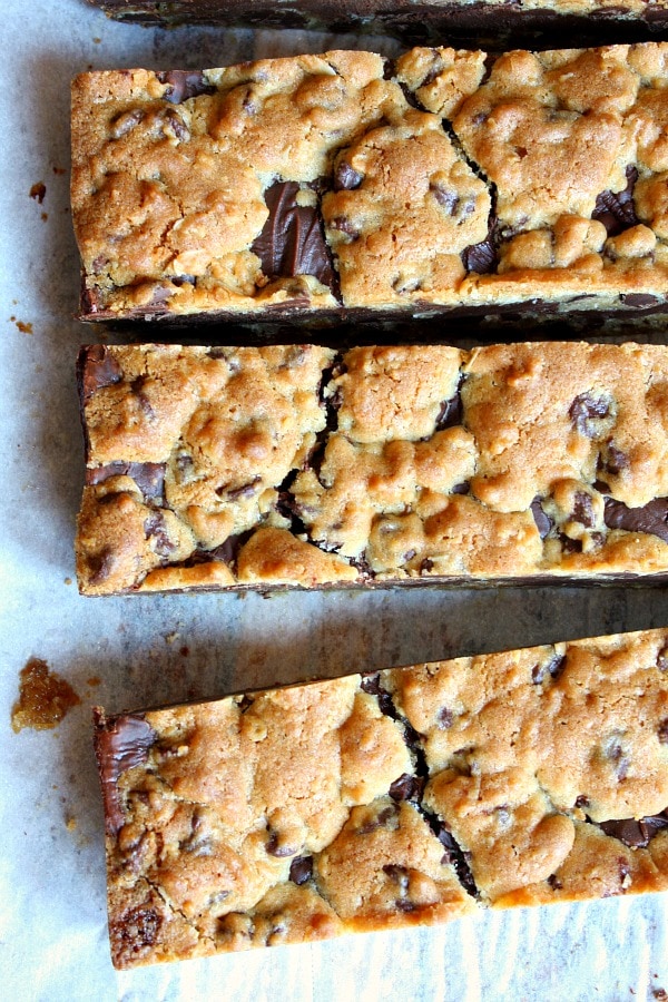 Gooey Chocolate Chip Sandwich Bars - Recipe Girl