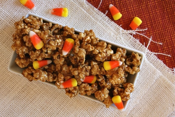Caramel Corn with Candy Corn mixed in