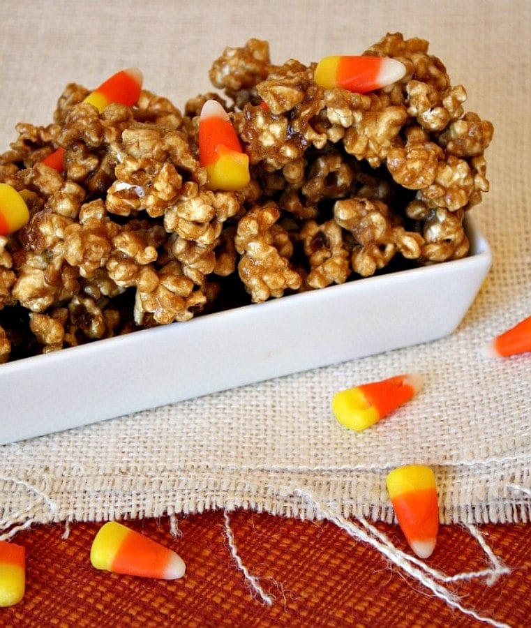 Caramel Corn with Candy Corn mixed in