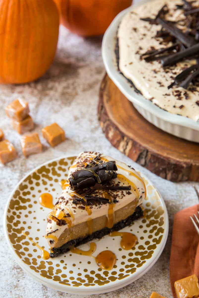 rebanada de Pastel de Caramelo de calabaza