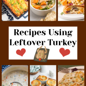 collage leftover turkey recipes