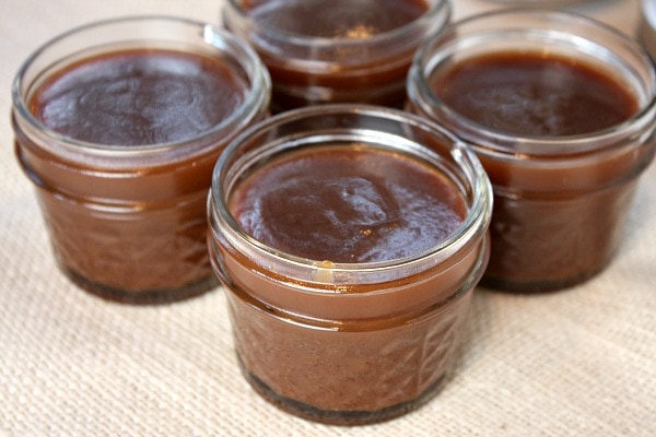 salted caramel sauce in jars