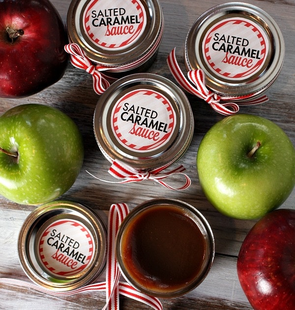 salted caramel sauce and apples