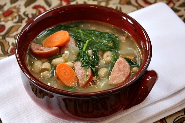 bowl of Bean and Sausage Soup 