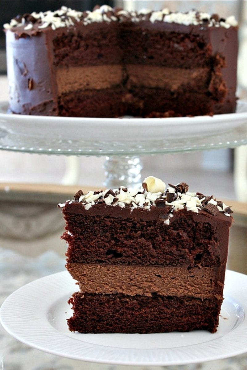 Slice of Chocolate Cheesecake Cake