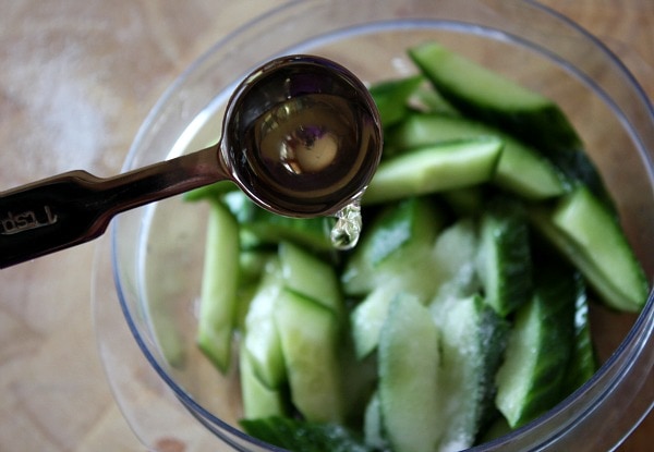 Preparing Cucumber Salad