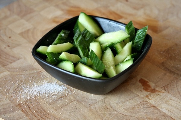 Preparing Cucumber Salad