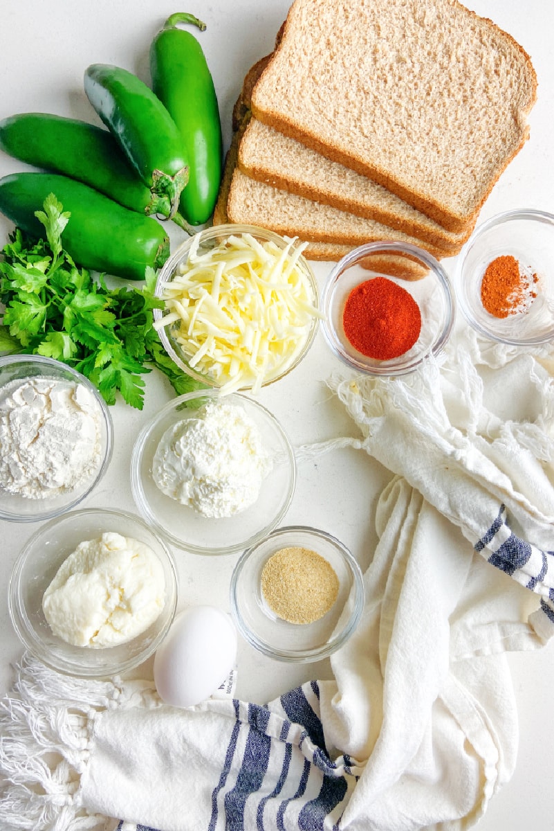 ingredients displayed for jalapeno poppers